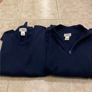 L.L. Bean Blue V-Neck Sweater Timeless Comfort